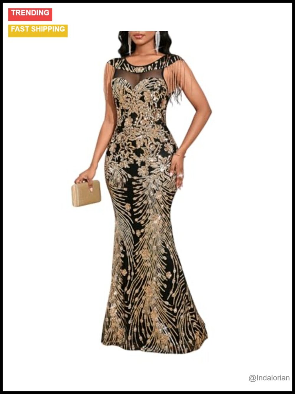 Sequin Bodycon Formal Maxi Evening Gown Cocktail